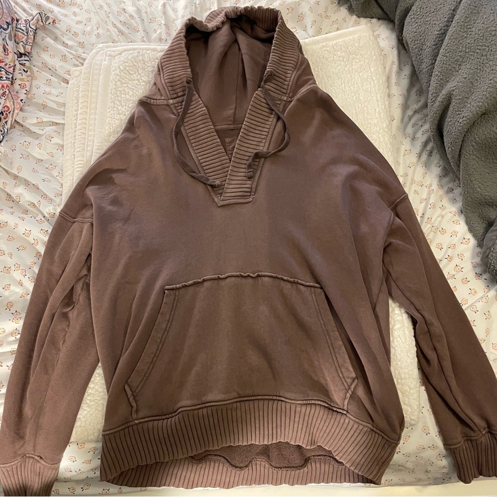 aerie down to earth henley hoodie